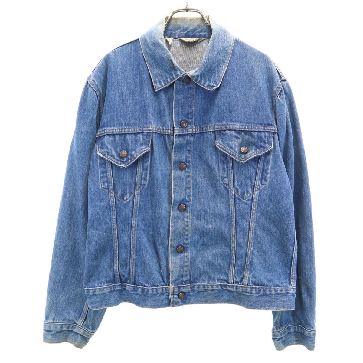 Triple LLL Brand トリプルエルブランド 70s ヴィンテージ デニムジャケット ウォッシュブルー ジージャン トラッカー メンズ 古着 5,346円