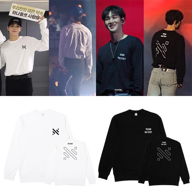 Nuestlove Pageコンサートルーズラウンドネックプルオーバースウェットシャツ薄いベルベット付き