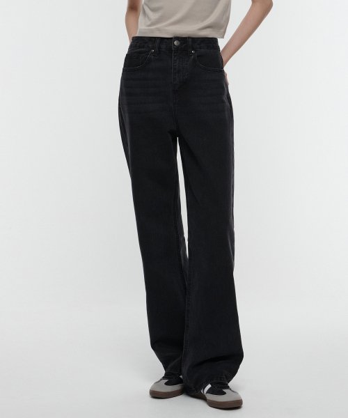 Musinsa Standard Womens Wide Denim Pants Washed Black