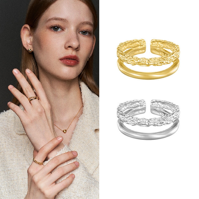 [ITZYユナ着用] ホイル二線リング デイリーアクセサリー韓国女性アクセサリー 韓国人気女性アイドル着用