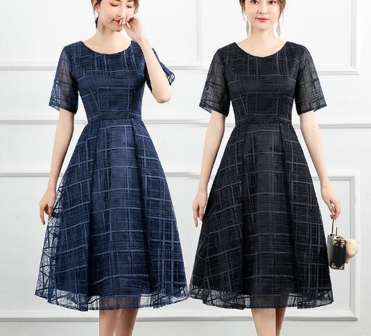 ワンピース 結婚式 パーティードレス 2色 発表会 半袖 二次会 披露宴 ミモレ丈 上品 お出かけ 通勤
