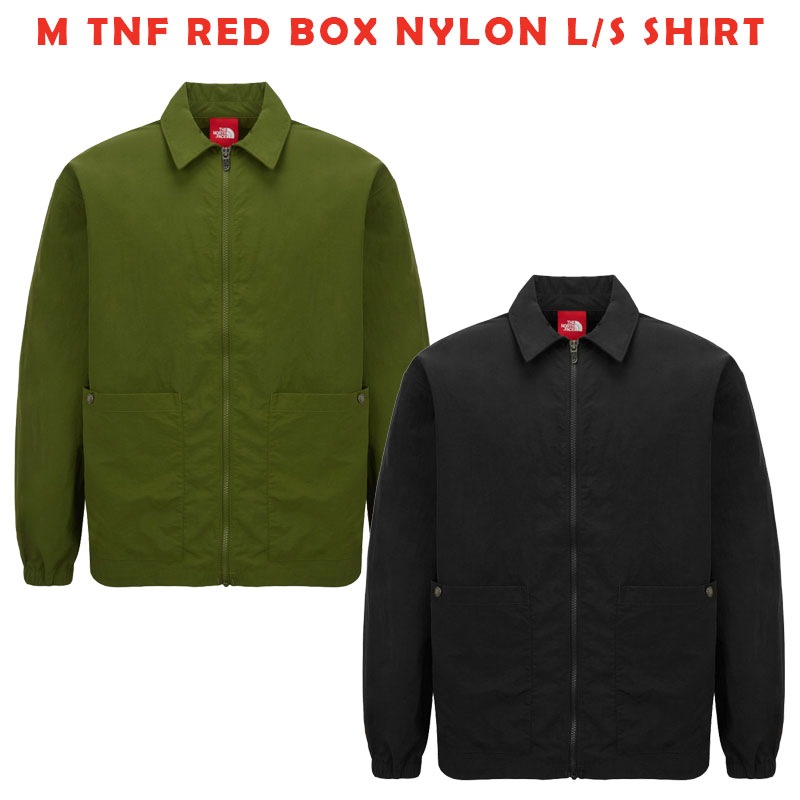 韓国正規品保証 関税負担なしNJ3BS29A M TNF RED BOX NYLON L S R SHIRTデイリー 基本 着装 男子 女子 人気 韓国 ファッション 男女共用 アウトドア