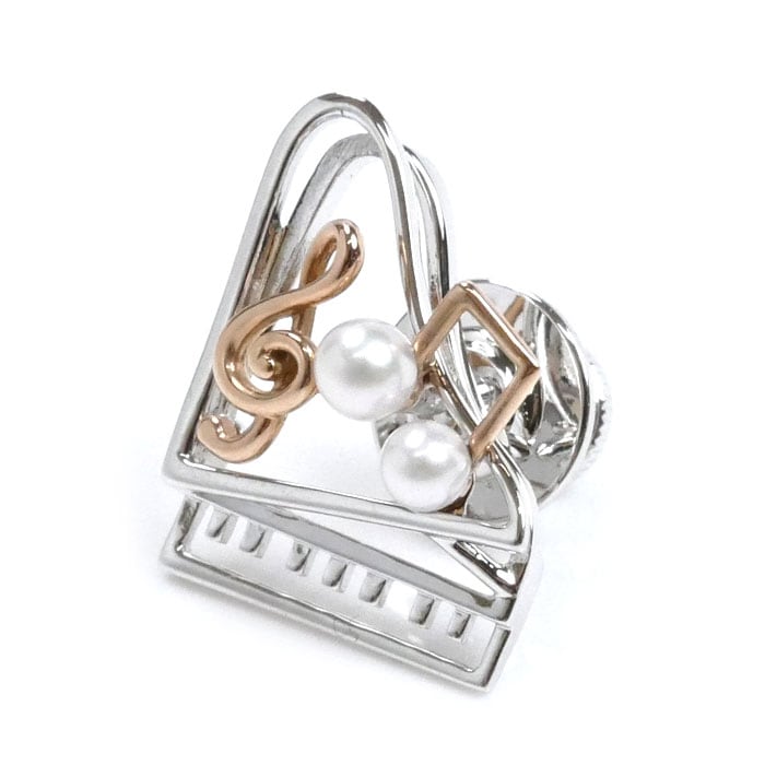 MIKIMOTO ミキモト シルバー K18PG ピンクゴールド ミュージックモチーフ コレクション ブローチ PB-20030S アコヤパール約3.3-3.8mm 2.7g ピンブローチ レディース