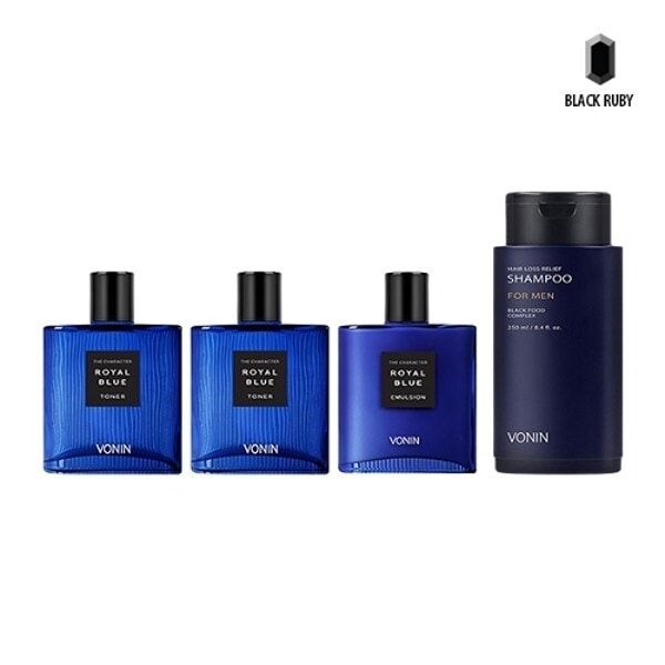 ボニン キャラクター ロイヤル ブルー トナー 140ml x2 + エマルジョン 140ml + リリーフ シャンプー 250ml 5,178円