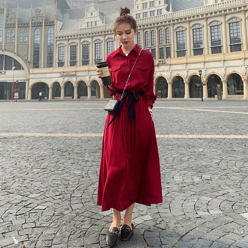 実際のフレンチドレス女性2024春とミッドレングス薄いカバー胃orangeryシフォンロングスカートの秋の新しいセクション