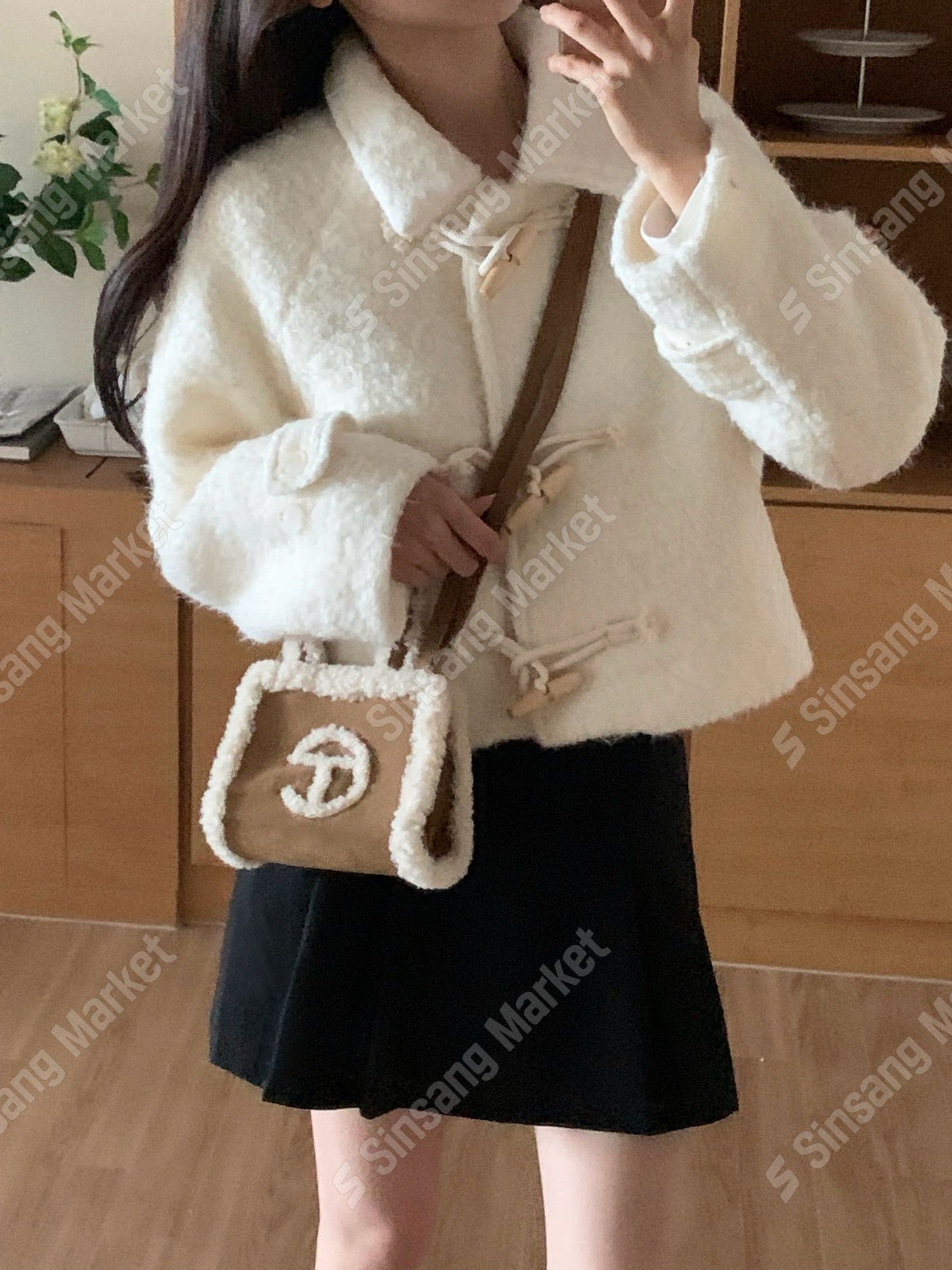 韓国 ブランド 女性用 フリース ダッフル コート ジャケット 03091890412 8,175円