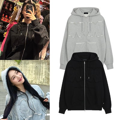 Qoo10] YOUHEE RIBBON HOOD ZIP-UP 【