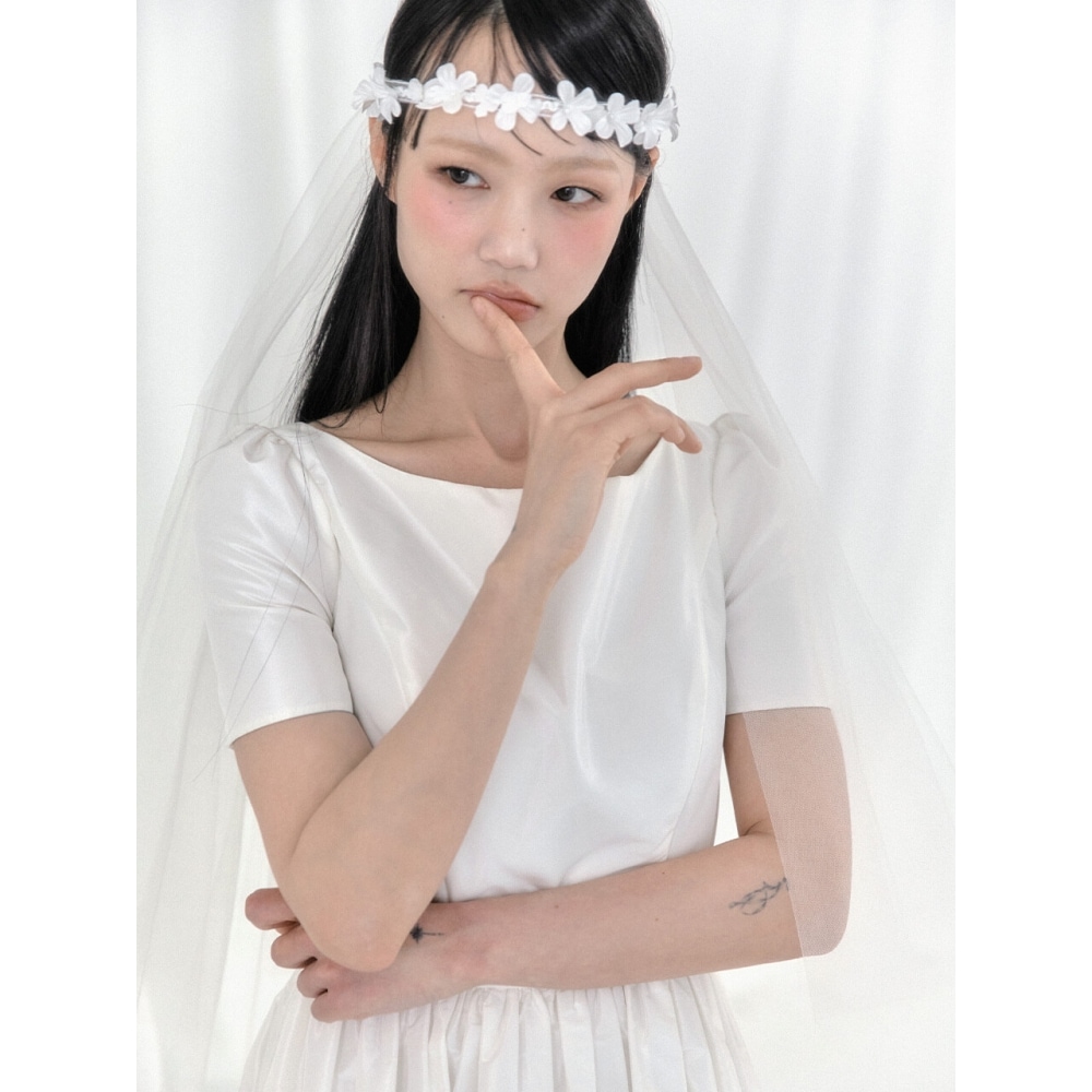 FORMYSIS タフタバックスリットドレスホワイト