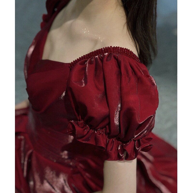 ワンピース ドレス花嫁トースト2021新しい逃亡者の王女の結婚式の赤ありがとう宴会婚約秋の女性