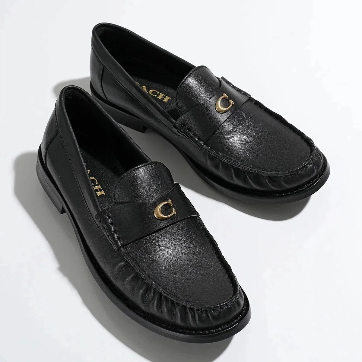 COACH コーチ ローファー JOLENE ジョリーン CK017 レディース レザー シューズ Cロゴメタル 革靴 BLK/BLACK 26,021円