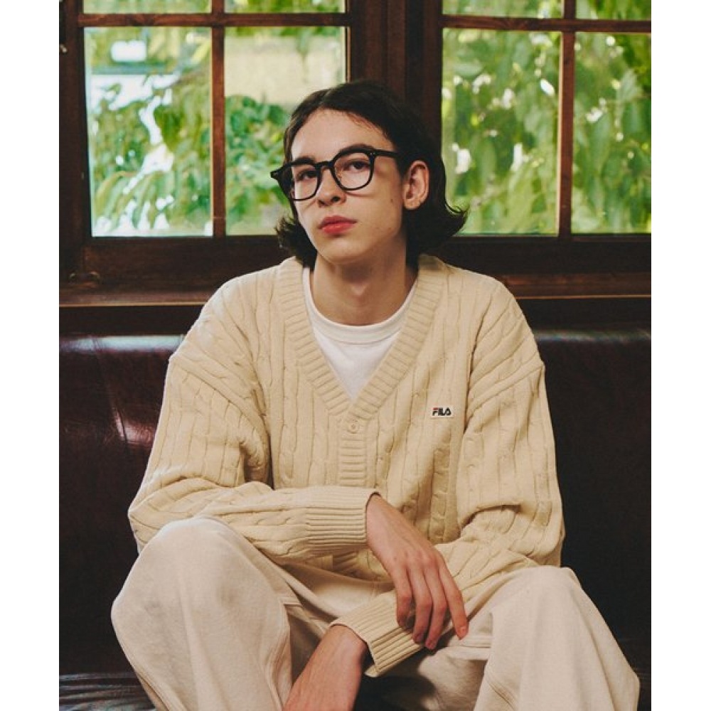 フィラ ヘリテージケーブルニットカーディガン (FE2STE6102XCRM)