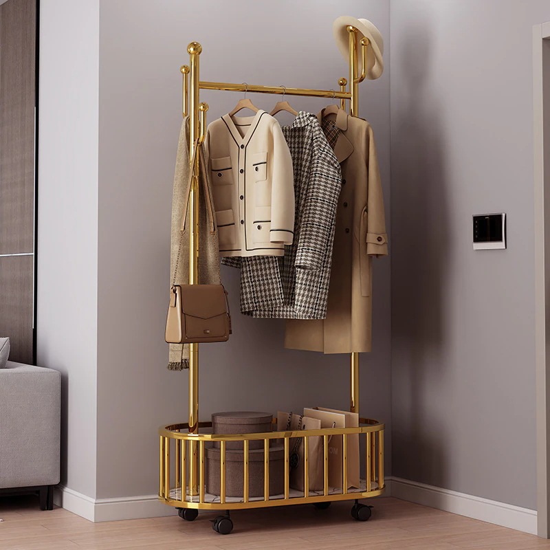 轻奢衣架落地移动挂衣架卧室简易衣服收纳架门口置物架家用衣帽架 4,673円