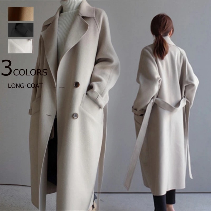 チェスターコート ロングコート レディース ロング丈 アウター コート 羽織 チェスター トレンチコート 無地 マキシ丈 ラシャ 長袖 大人 トレンチ お洒落 折り襟 大きいサイズ シンプル フォーマ