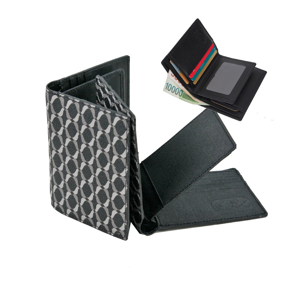 ベース縦半分折りの財布革リサイクルアップサイクル革財布