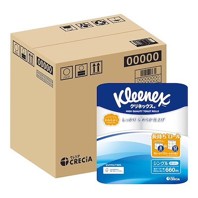 他サイト： トイレット シングル 1.5倍長持ち 82.5m 32ロール クリネックス (ハーフケース品)の商品画像