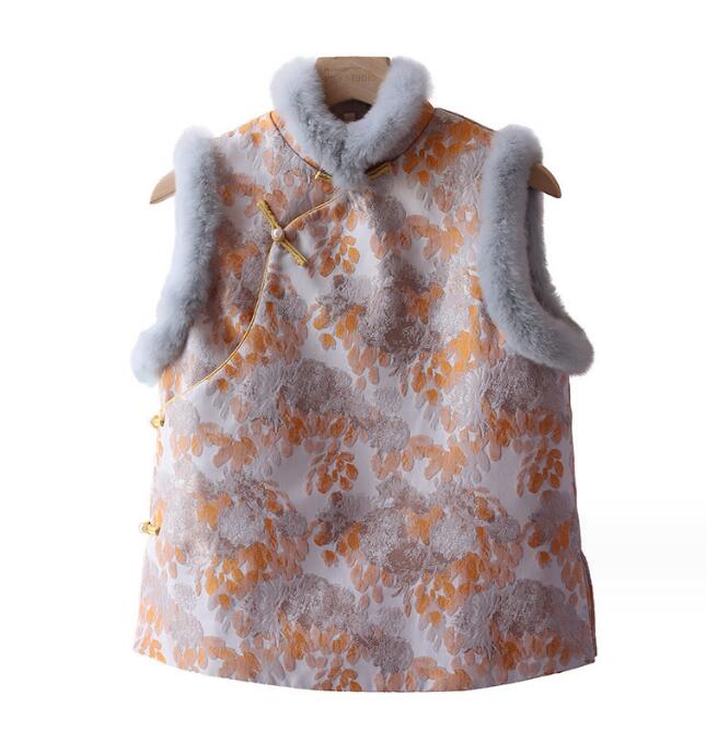 中国スタイルベスト　新中国式服コート漢服ベスト レディース 漢服 秋冬着ぐるみ女性ベスト