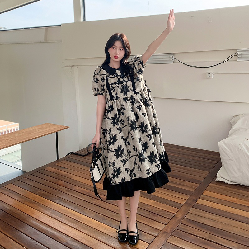 新しい中国スタイルの刺繍花人形の襟のドレス小さな気質老化バブルスリーブ人形のドレス