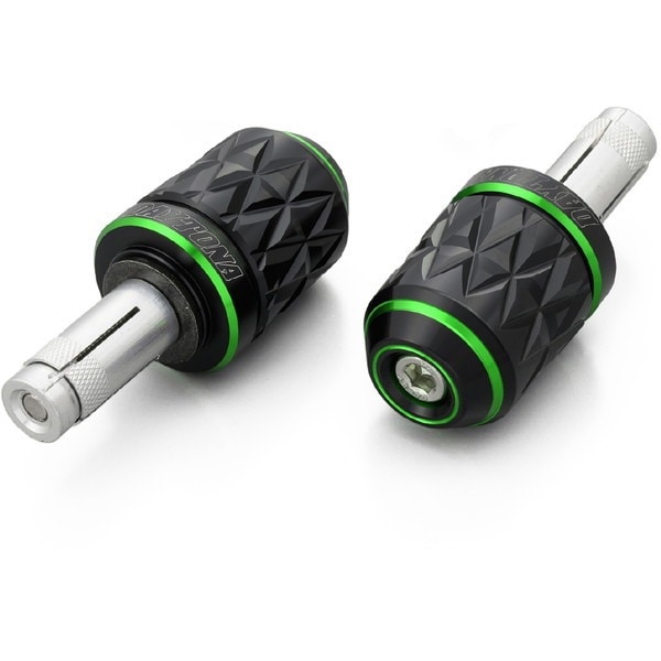 D37648 PREMIUM ZONE バーエンド スズキ / 汎用(ハンドル内径φ14-19) KIRIKO ライムグリーン