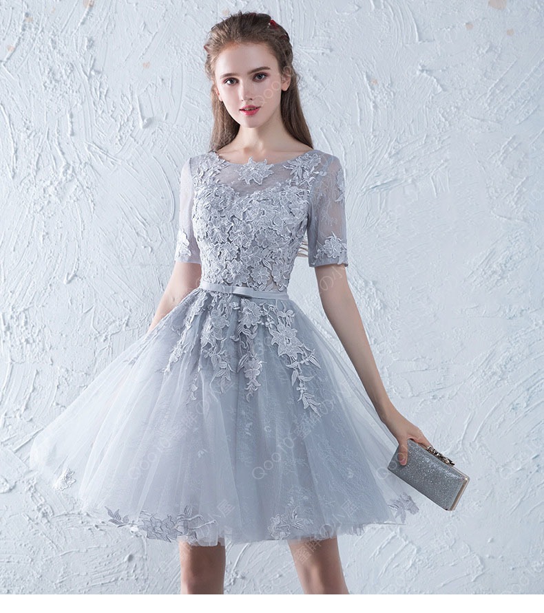 カラードレス ミニ 安い 半袖 結婚式 10代 20代 30代 披露宴 パーティードレス 演奏会 カクテルドレス 二次会 花嫁ドレス 発表会 成人式 お呼ばれ 大きいサイズ-94