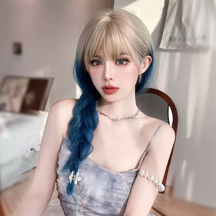 【品質良い 大好評中】ウィッグ lolita レディース フルウィッグ 小顔効果抜群 長髪 ロングウィッグ ゆめ可愛い 原宿風 かつら ぱっつん前髪 コスプレ ロリータ 可愛い キュート パーティー
