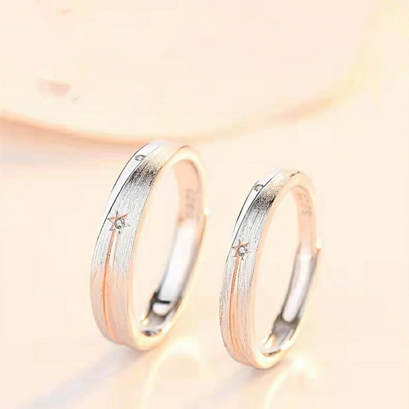 お早めに！ペアリング シンプルはペア 恋人 カップル 指輪 レディース メンズ ペアリング ウエーブ 指輪 レディース メンズ ウエーブ 星形 スター サイズフリー シルバー925 プラチナ仕上げ