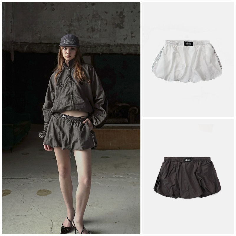 【BADBLOOD】 DARK BILLY NYLON BALLON MINI SKIRT : 2COLORS