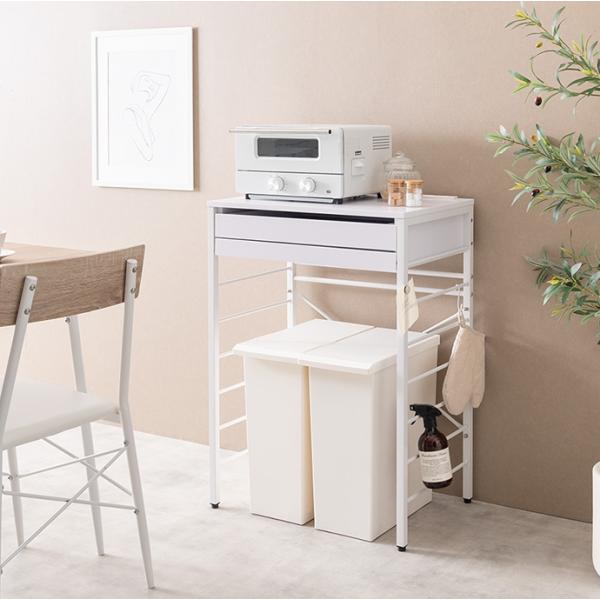 ラック 棚 レンジ台 キャスター キッチン収納 おしゃれ 北欧モダン テーブル 棚 カウンター