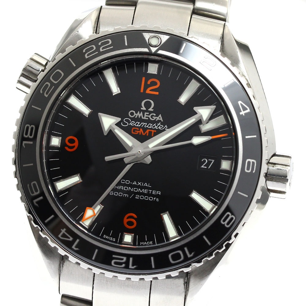オメガ OMEGA 232.30.44.22.01.002 シーマスター プラネットオーシャン GMT 自動巻き メンズ 良品 保証書付き_869013【中古】