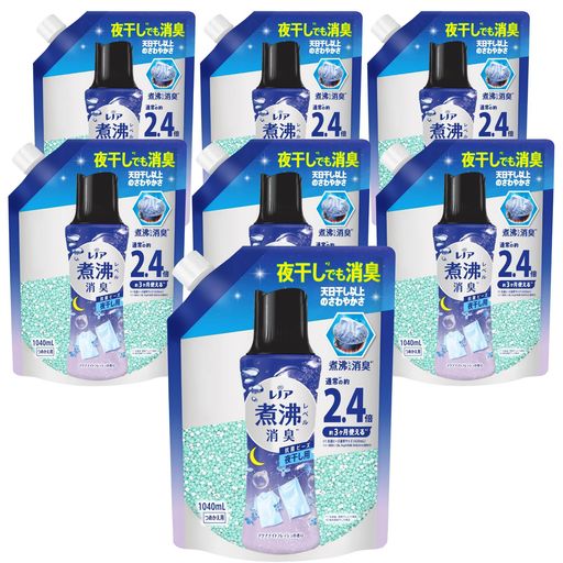 レノア 超消臭 煮沸レベル消臭 抗菌ビーズ 夜干し用 アクアナイトフレッシュ 詰め替え 1,040ML×7袋 [大容量] [ケース品]