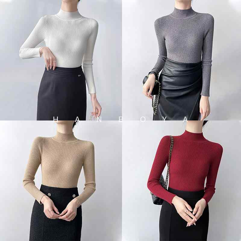 セーター 秋冬 レディース ハイネック スタイリッシュ ニット タイト トップス シンプル 無地 上品 大人 ベーシック 合わせやすい