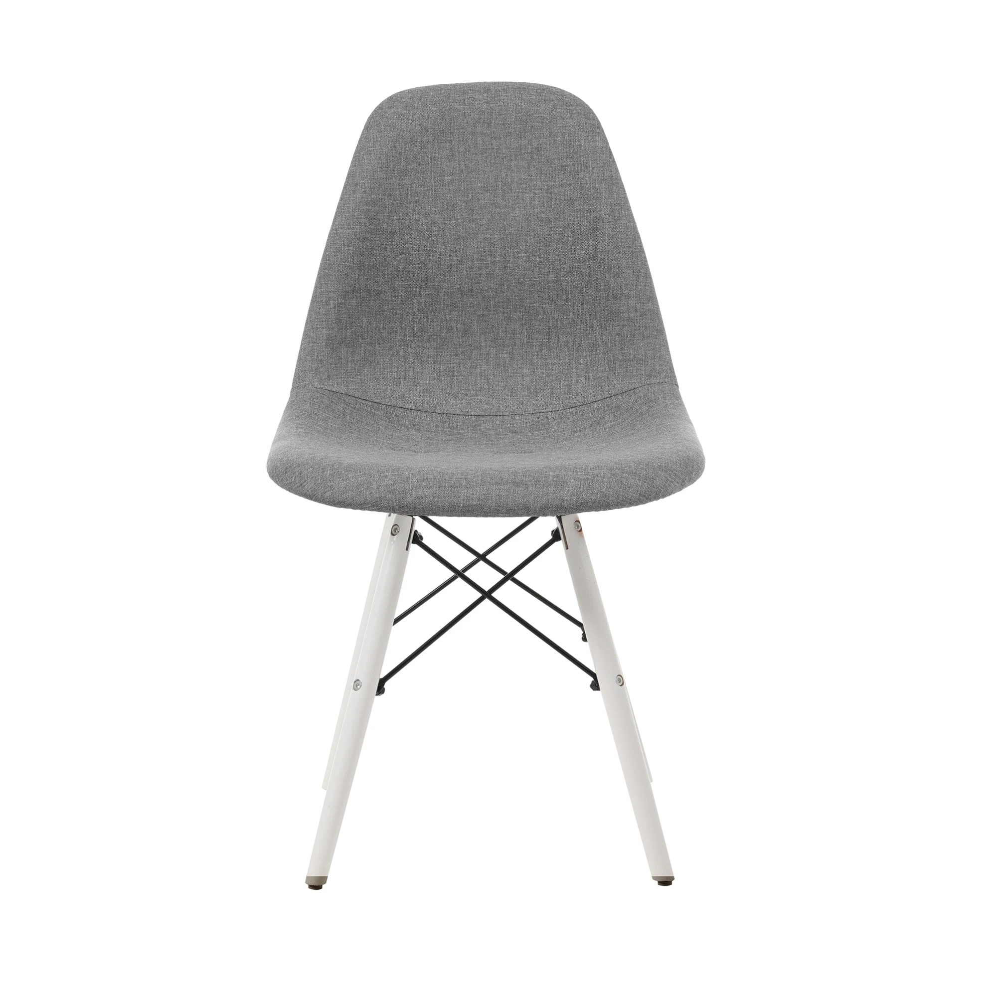 617【4脚】【グレー座面＆ホワイト脚】【ファブリック】イームズチェア リプロダクト ダイニングチェア ダイニングチェアー イームズチェア DSW eames イームズ チェアー DSW イームズ椅子