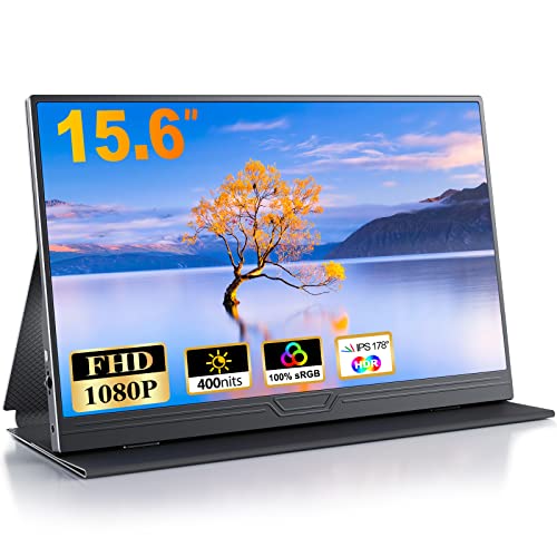 【2025新型】モバイルモニター 15.6インチ モバイルディスプレイ ポータブルモニター ゲームモニタ スイッチ用モニター1920x1080P FHD モニター 持ち運び 高輝度400Nits 非光