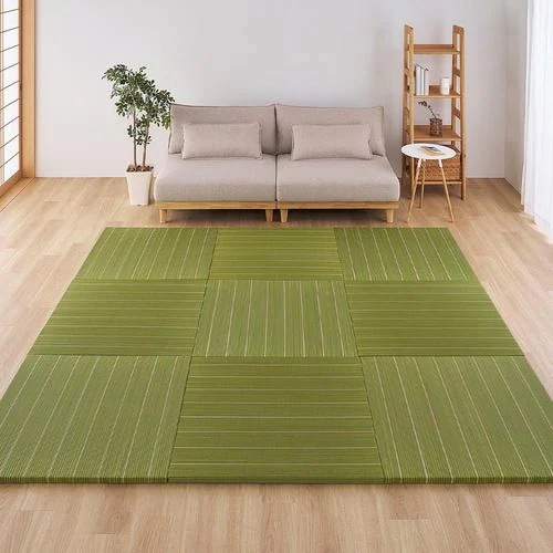 【メーカー直送品】萩原 【9枚組】置き畳 凛 約82×82×2.5cm グリーン