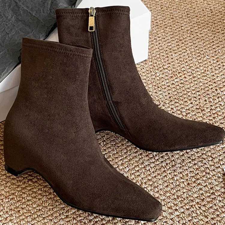 ポインテッドトゥ ショートブーツ 女性用 2025 ショートブーツ 女性用 スエード