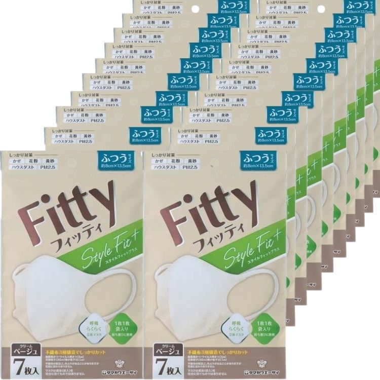 20袋セット フィッティ スタイルフィットプラス 立体 クリームベージュ ふつう 7枚入 Fitty