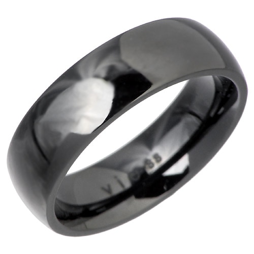 ヴィー vie ステンレス プレーンブラック リング 金属金属アレルギー対応