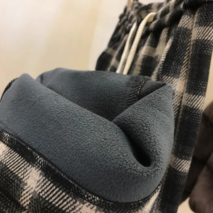 11 独自のものを保管してください内側の部分は統合されています！上半身は肥大化していませんフレンチハイウエストカラー織り格子縞の女性用温かい幅広のレッグパンツ タイルサイズ（c