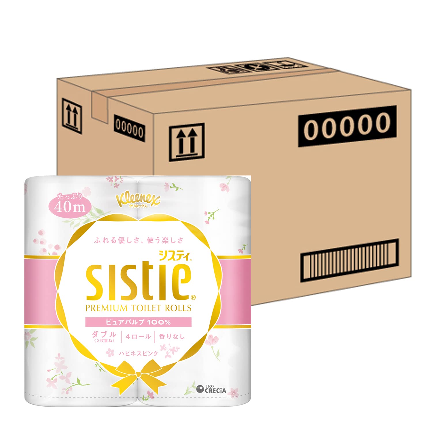 クリネックス 【ケース販売】 システィ 40m ダブル 4ロール ハピネスピンク ×10パック入り