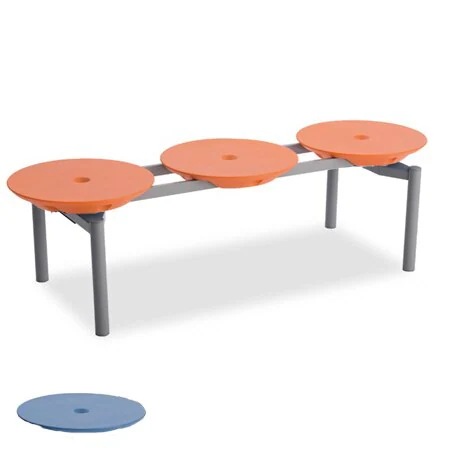 樹脂ベンチ ディスクベンチ 3人掛け 積み重ね収納タイプ カップホルダーなし 法人限定