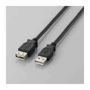 (まとめ)エレコム USB2.0延長ケーブル(A-A延長タイプ) U2C-E15BK(×5セット)