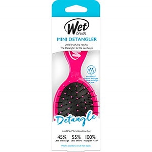 Wet Brush ミニディタングラー ヘアブラシ ピンク 1個 (x 1)