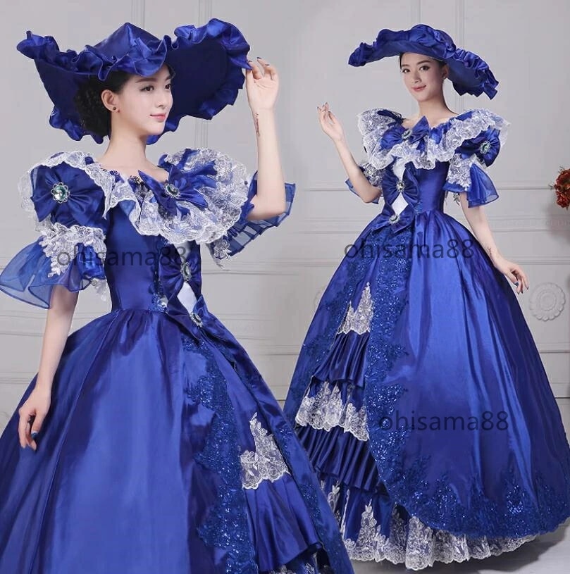 数量限定品貴族ドレス 貴婦人ドレス 舞踏会 文化祭 学園祭 ステージ衣装 ヨーロッパ風 宮廷ドレス オペラ声楽 可愛い 短袖 プリンセスドレス 中世貴族風 ロングドレス パーティードレス お嬢様 ワン