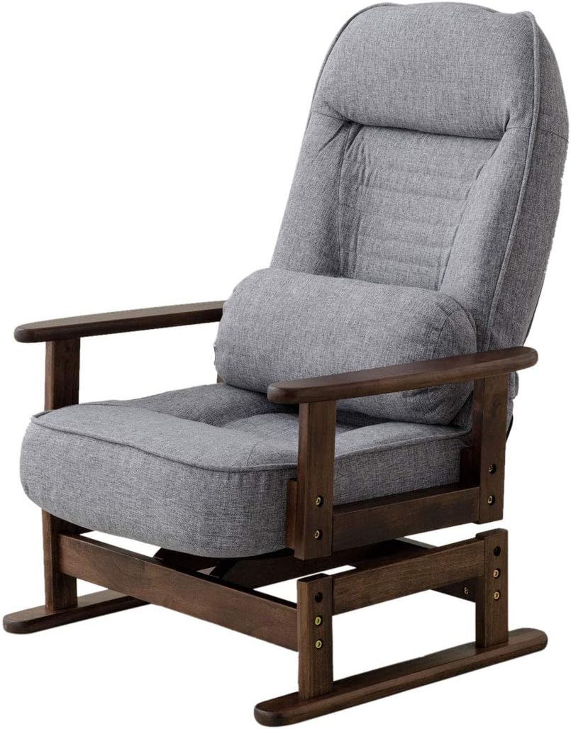 エムール リクライニングチェア 高齢者 椅子 高座椅子 回転 360度 5段階リクライニング グレー