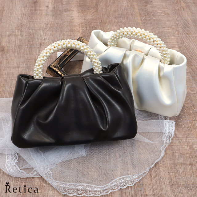 結婚式 バッグ パーティーバッグ パーティー フォーマル 披露宴 二次会 お呼ばれ 卒業式 入学式 入園式 同窓会 謝恩会 パール 小さめ オフホワイト ブラック 黒 白 セレモニースーツ パーティー