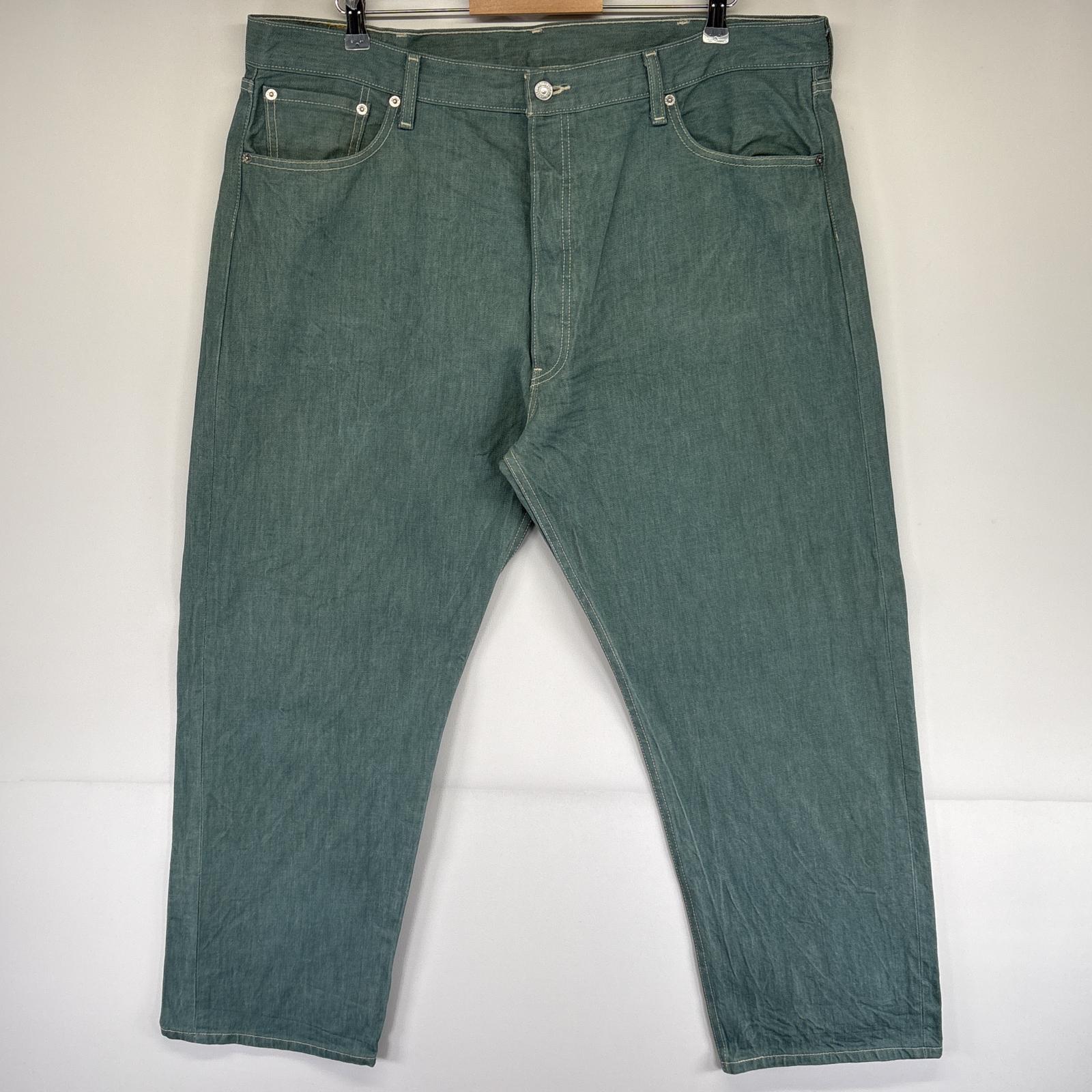 古着 デニムパンツ カラーデニム ボタンフライ 501XX ジーンズ ジーパン 長ズボン w42 L30 グリーン メンズ