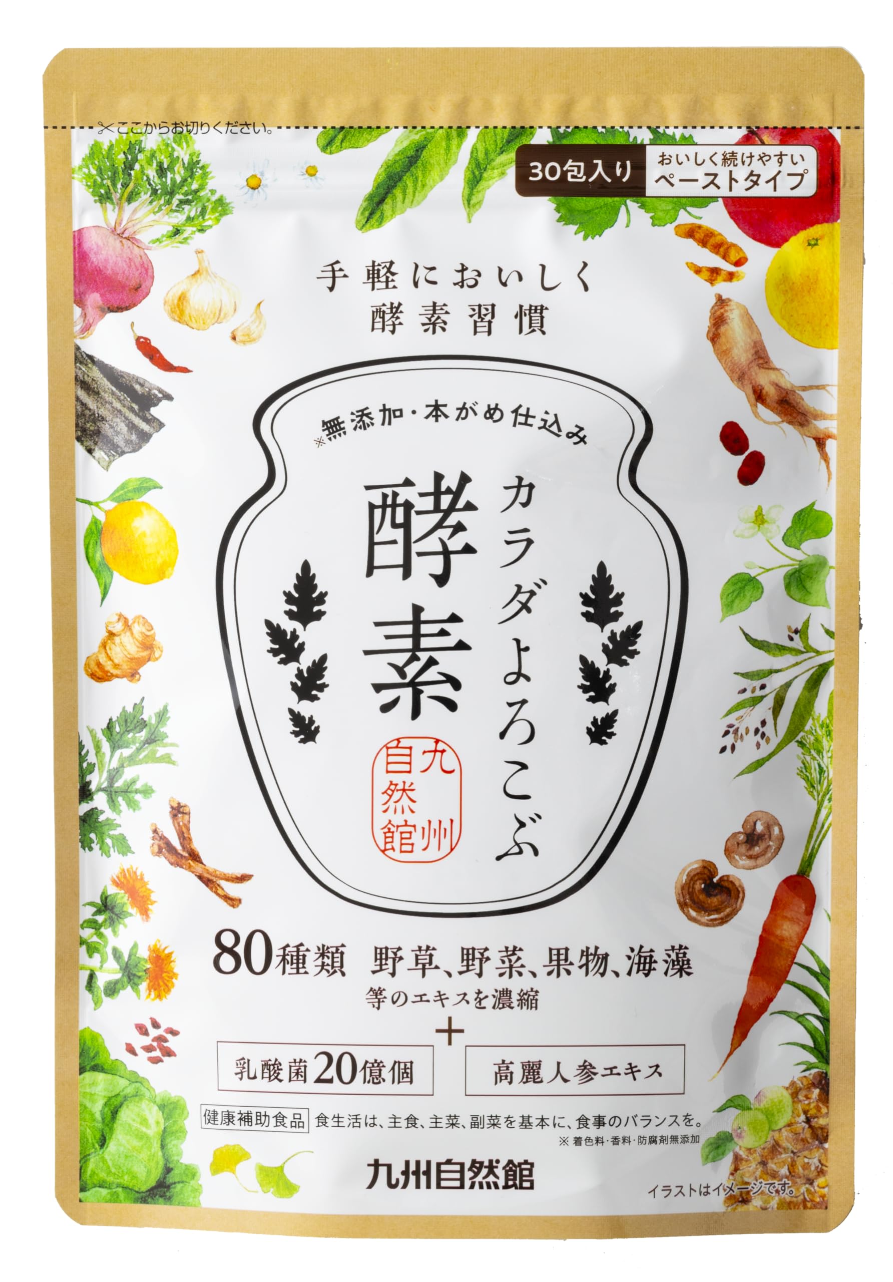 全国送料無料！ やずやグループ九州自然館 カラダよろこぶ酵素 ペーストタイプ 30袋入り