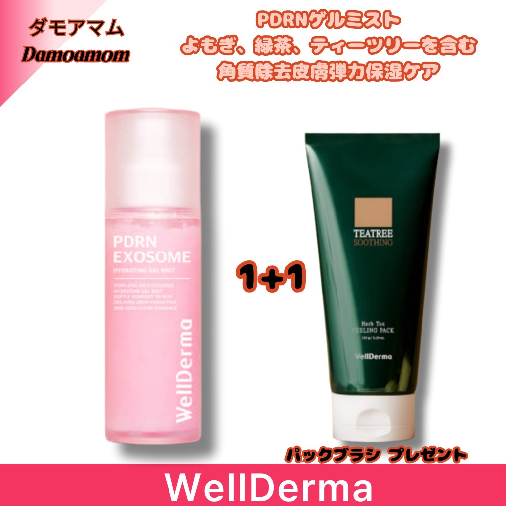 PDRNエキソソームゲルミスト100ml+ティーツリーハーブトックスフィリングパック150g(ファクシリコーンブラシプレゼント)/50回以上使用可能/サチョルヨプ+緑茶粉+ティーツリー葉/泡洗顔/3分