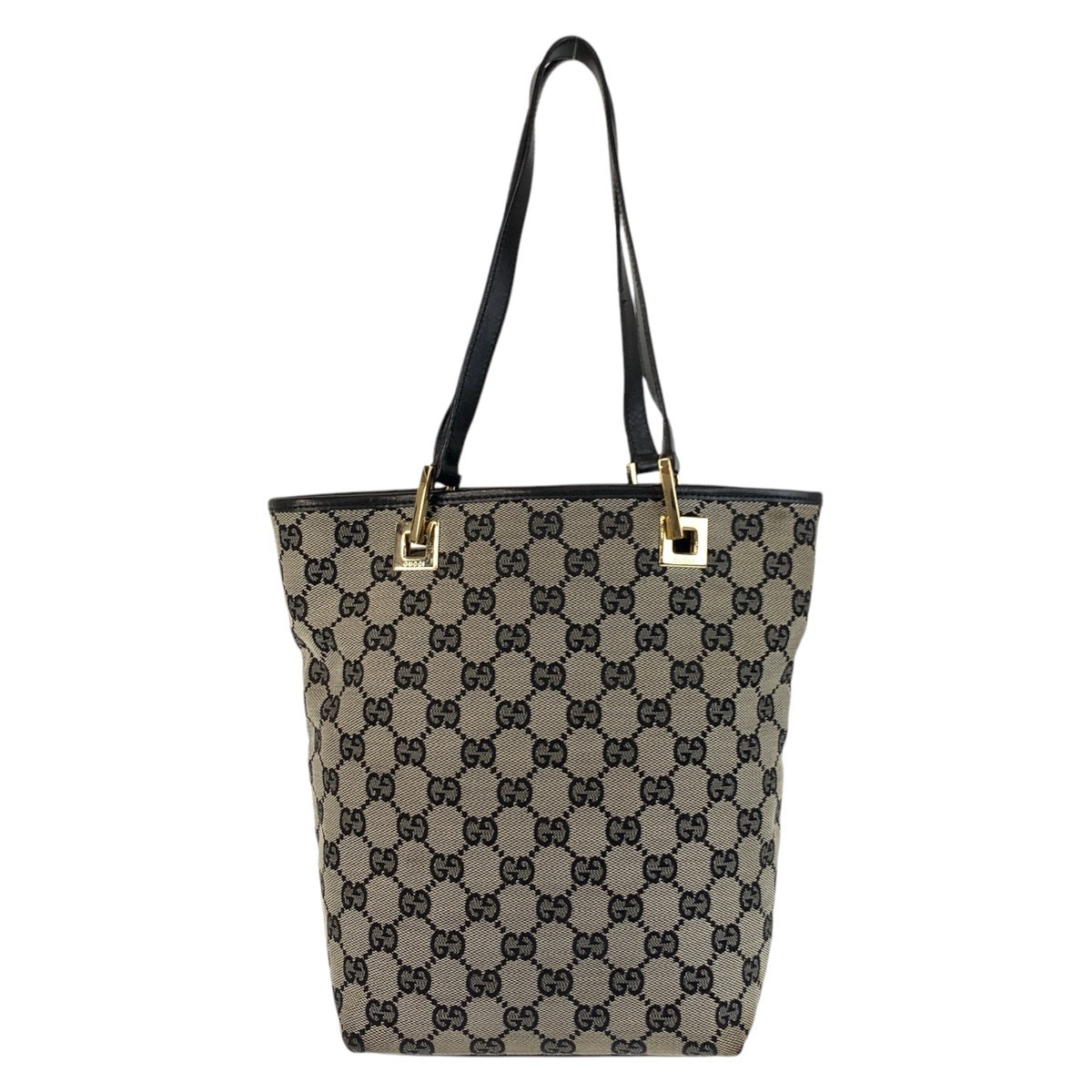 グレー ブラック 黒 ゴールド金具 GGキャンバス/レザー 002 1099 トートバッグ ショルダーバッグ レディース 502348