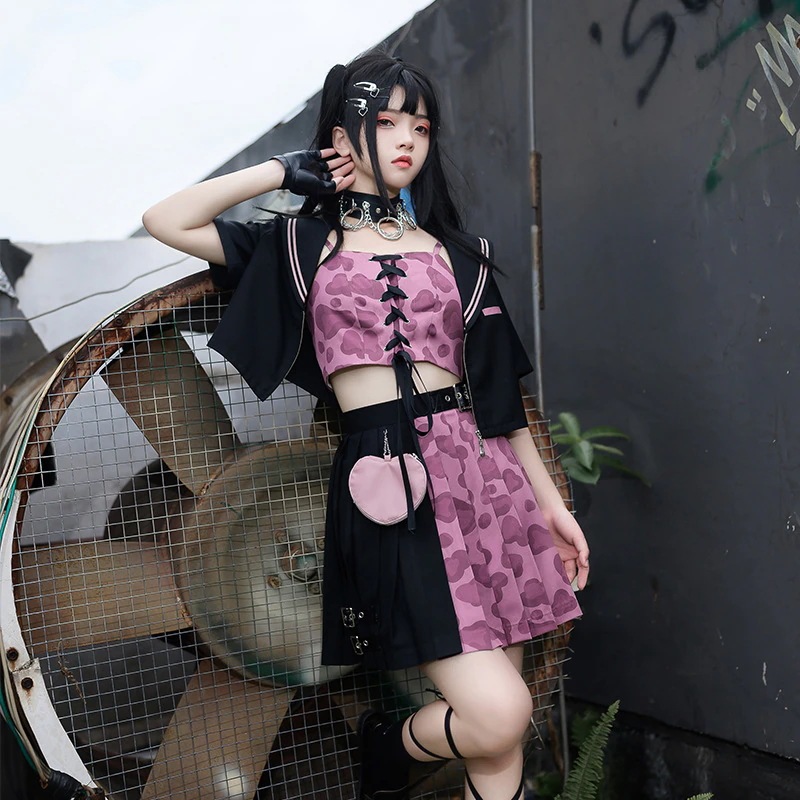 3点セット学生スクールスカートトップス　コスプレ かわいい 制服イベント ハロウィン卒業式結婚式 A336