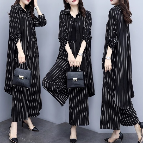 セットアップ ツーピース シャツ ワイドパンツ ロング ロング丈 袖あり 長袖 襟付き ワイド ファスナー ハイウエスト 前開き 2点セット かわいい 大人可愛い きれいめ シンプル カジュアル 上品